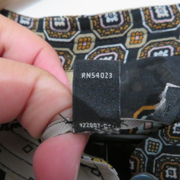 Banana Republic Womens Sz S Patchwork Pattern Pleated Midi Dress Long Sleeve - Picture 10 of 10